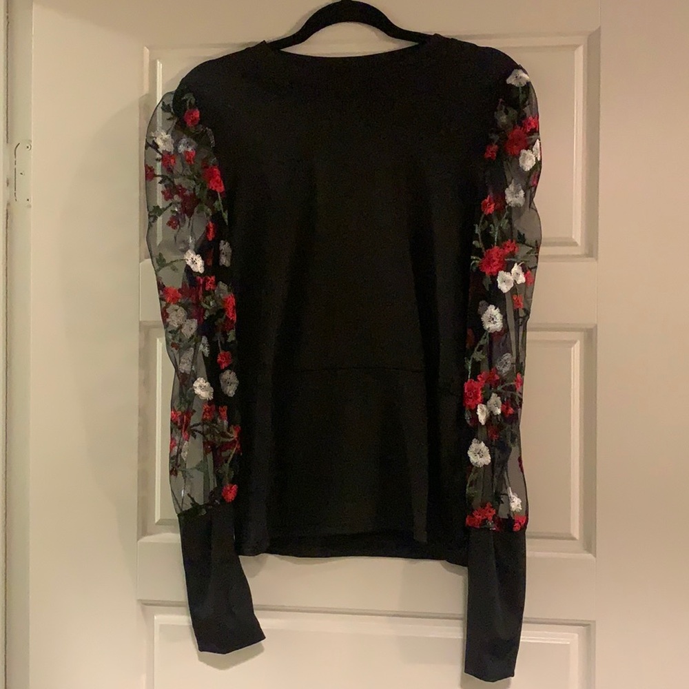 Sheer sleeve blouse